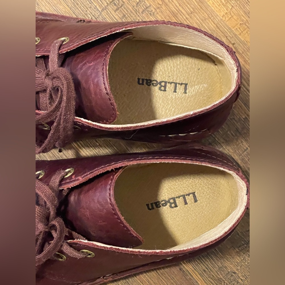 LL Bean Boots Womens 6 Stonington Chukka Burgundy Leather Lace Up Casual - Picture 14 of 16